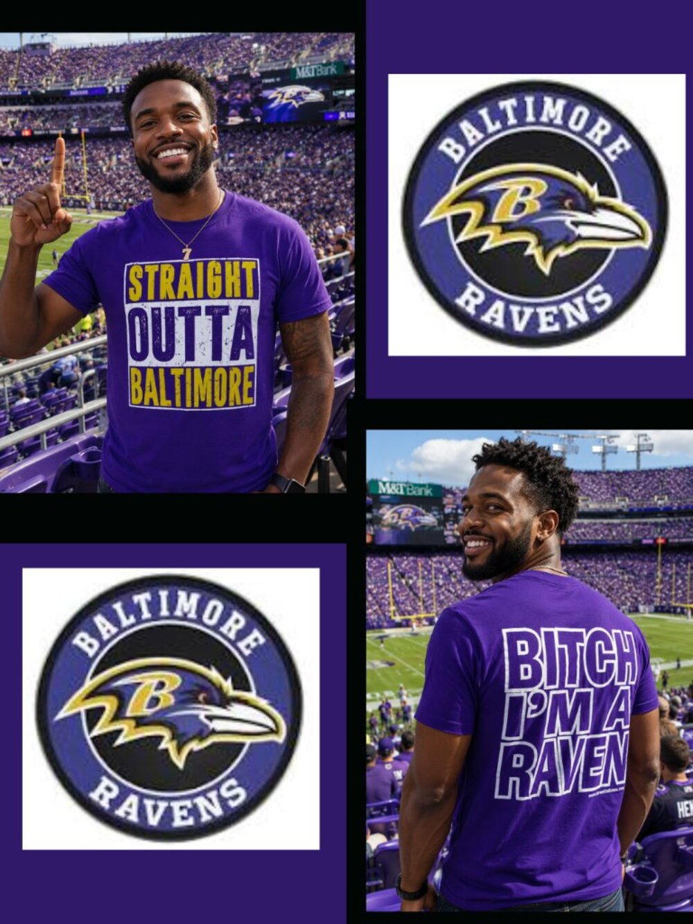 NFL Baltimore Ravens Top "Straight out of Baltimore. B---, I'm a Raven" (Size S)